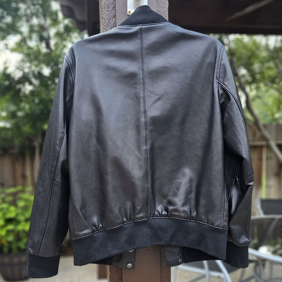 EMPORIO Armani black butter soft leather bomber jacket  M - Picture 6 of 16